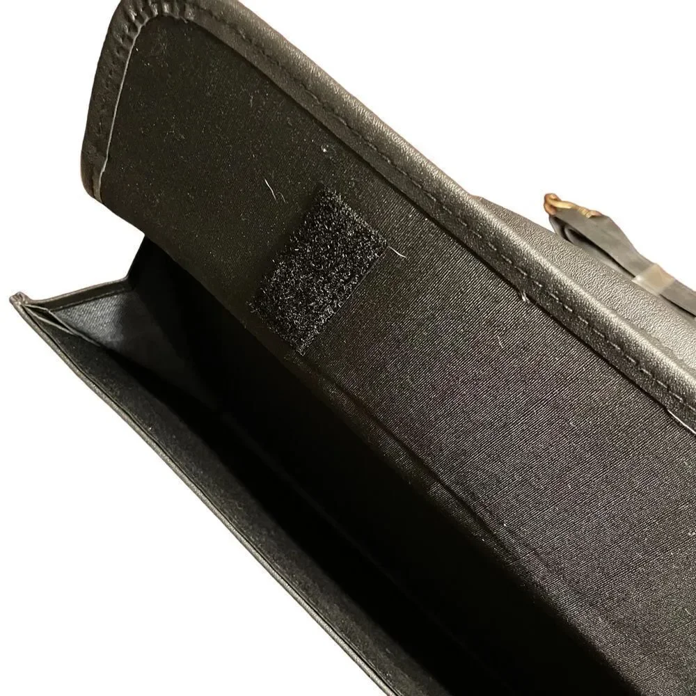 Leather look black laptop briefcase messenger  bag -NWT